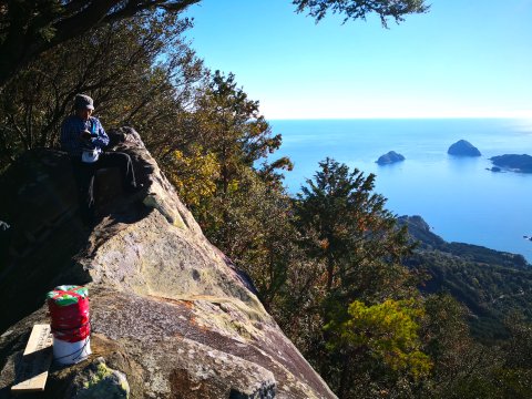 Blick am Kumano-Kodo-Pilgerweg bei Ise aufs Meer