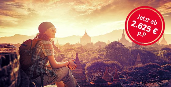 Myanmar - Sonnenuntergang in Bagan; Foto: soft_light/Shutterstock.com